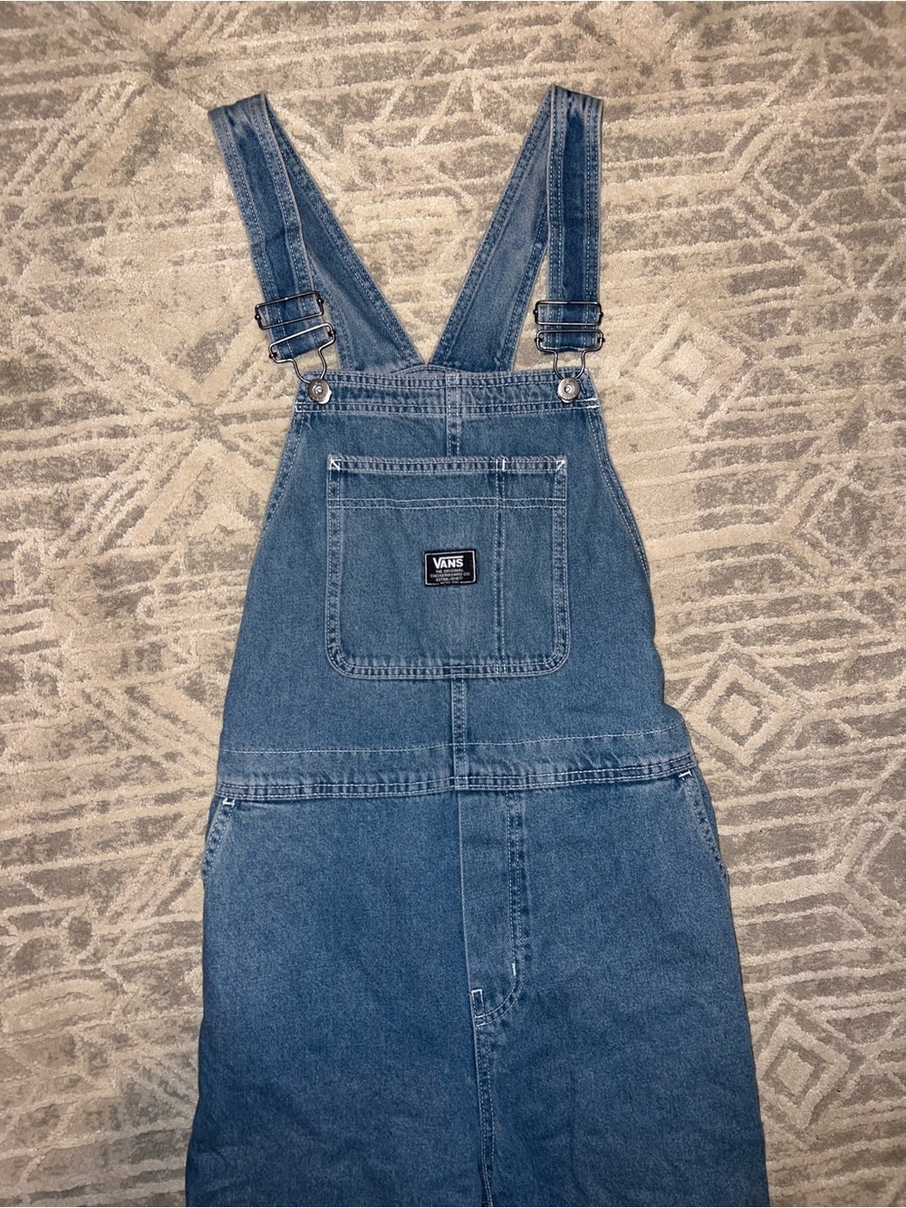 Women’s Size Large Vans Blue Denim Overall One-Piece